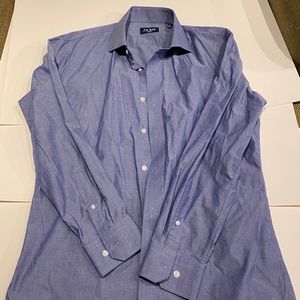 Tie Bar Blue Dress Shirt (16x32/33 (Medium))
